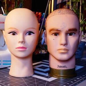 Male and Female Mannequin Heads
